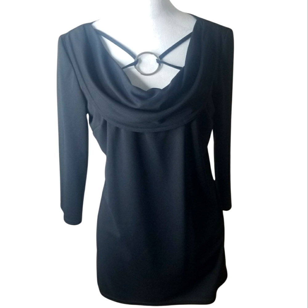 🦋Anthony Original Circle Detail Draped Collar Top